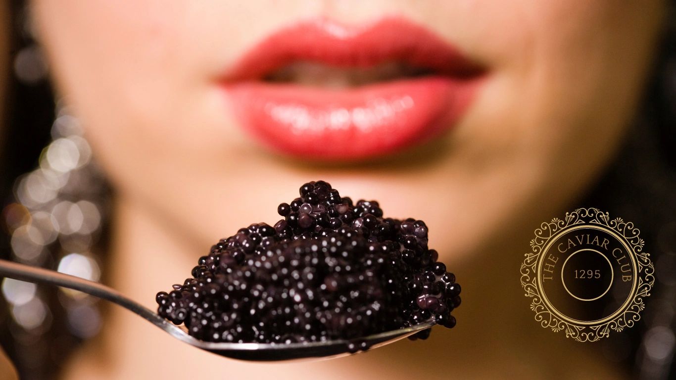 Caviar eaten from a spoon