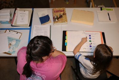 Homeschool class in session.