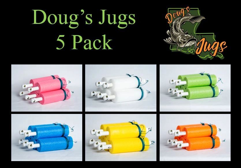 Doug's Jugs - Custom color and length Fishing jugs - Set of 5 Ready to Fish  Custom Jugs | Catfish Noodles | Catfish Jugs