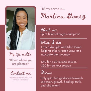 Martina Gomez, a life coach helping others with spiritual growth and guidance.