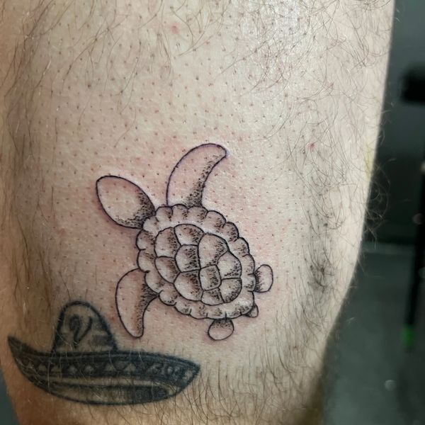 stippling tattoo style - turtle 