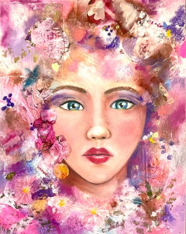 Pink Woodland Eyes
Mixed Media Collage
9 x 12
