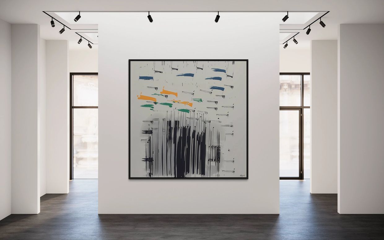 	Arte abstracto
	•	Movimiento y dinamismo
	•	Líneas negras
	•	Detalles en azul, verde y amarillo
	•	Fondo blanco
	•	Arte contemporáneo
	•	Pieza de conversación
	•	Oficinas modernas
	•	Galerías de arte
	•	Hogares sofisticados
	•	Estilo vanguardista
	•	Trazos caóticos
	•	Contraste visual
	•	Decoración artístic