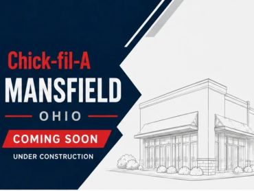 Upcoming Chick-fil-A opening soon in Mansfield, Ohio, under construction.