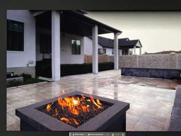Outdoor room builder by Belgard that Black Diamond Landscape and Lighting helps clients create.