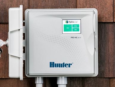 Manage this durable outdoor irrigation controller with Hydrawise web-based software from anywhere wo