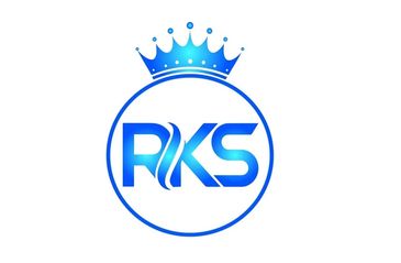 Blue RKS logo with a crown on top inside a circle.