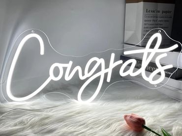 "congrats" neon sign