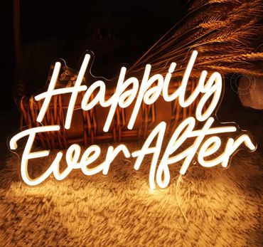 "Happily Ever After" neon sign
