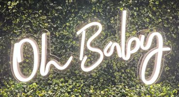 "oh baby" neon sign