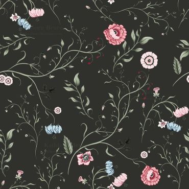Elizabeth Chintz on Dark Green