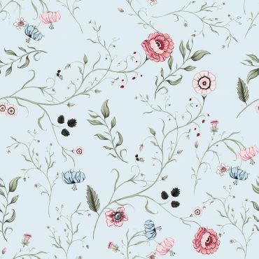 Elizabeth Chintz on Pale Blue