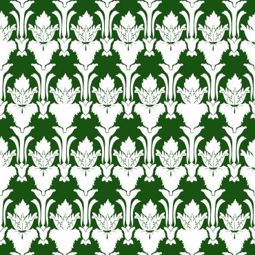 Damask - White on Kelly Green