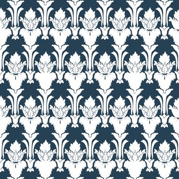 Damask on Mid Blue
