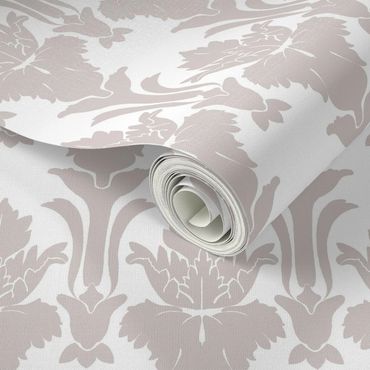 Neutral damask wallpaper