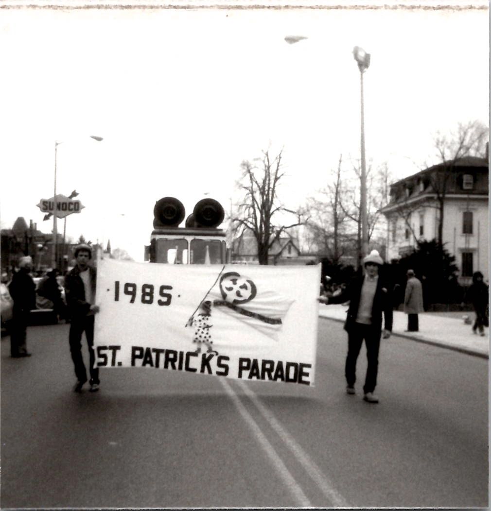 The parade in 1985, when graphics were handmade and homemade (photo submitted)