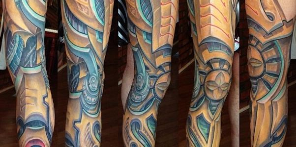 Biomech, tattoo, leg tattoo, adam france, bioorganic, biomechanical, Tattooing