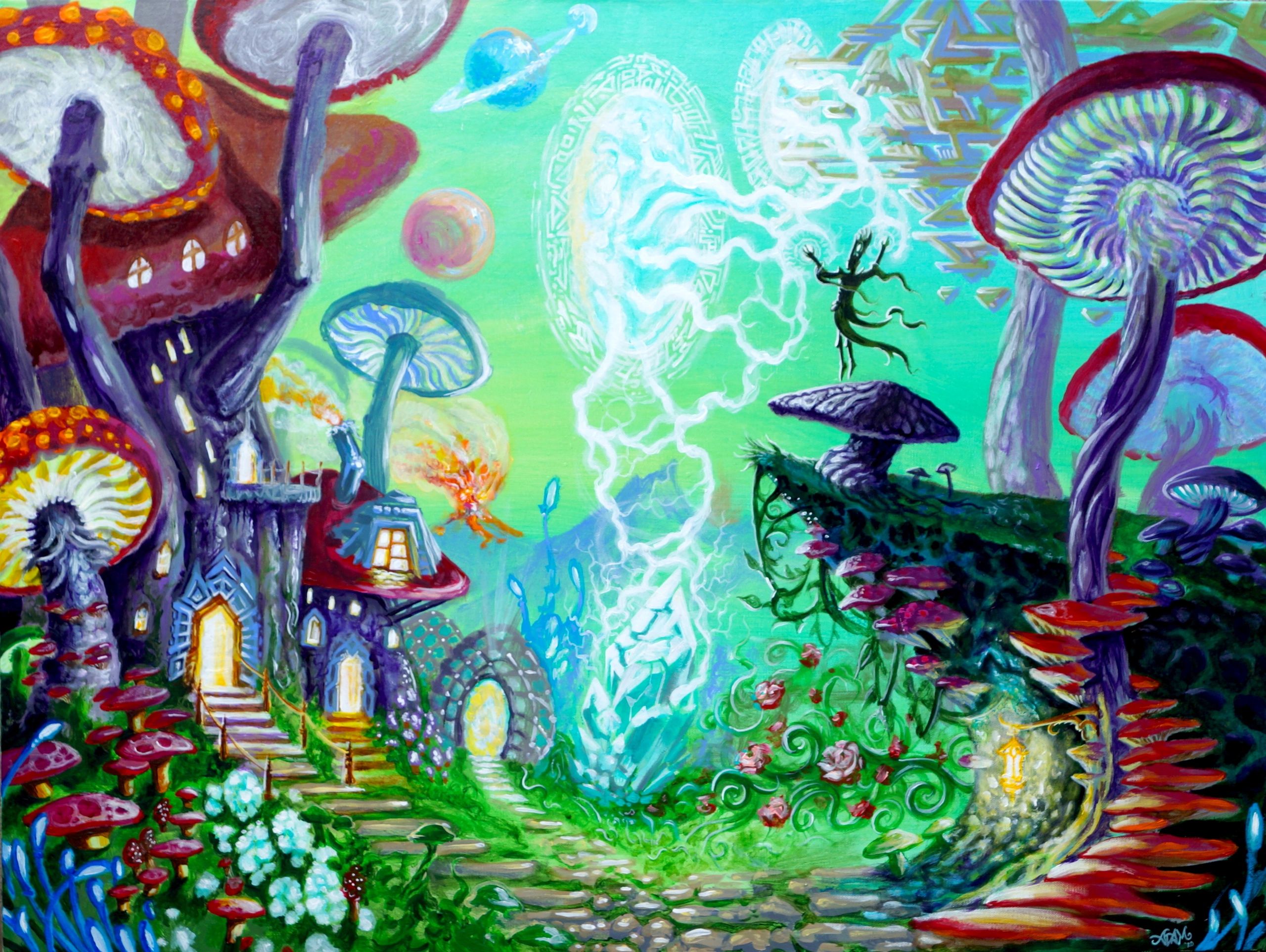 adam france, fine art, painter, mushroom wizard
