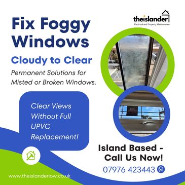 Misted double glazing window before and after image