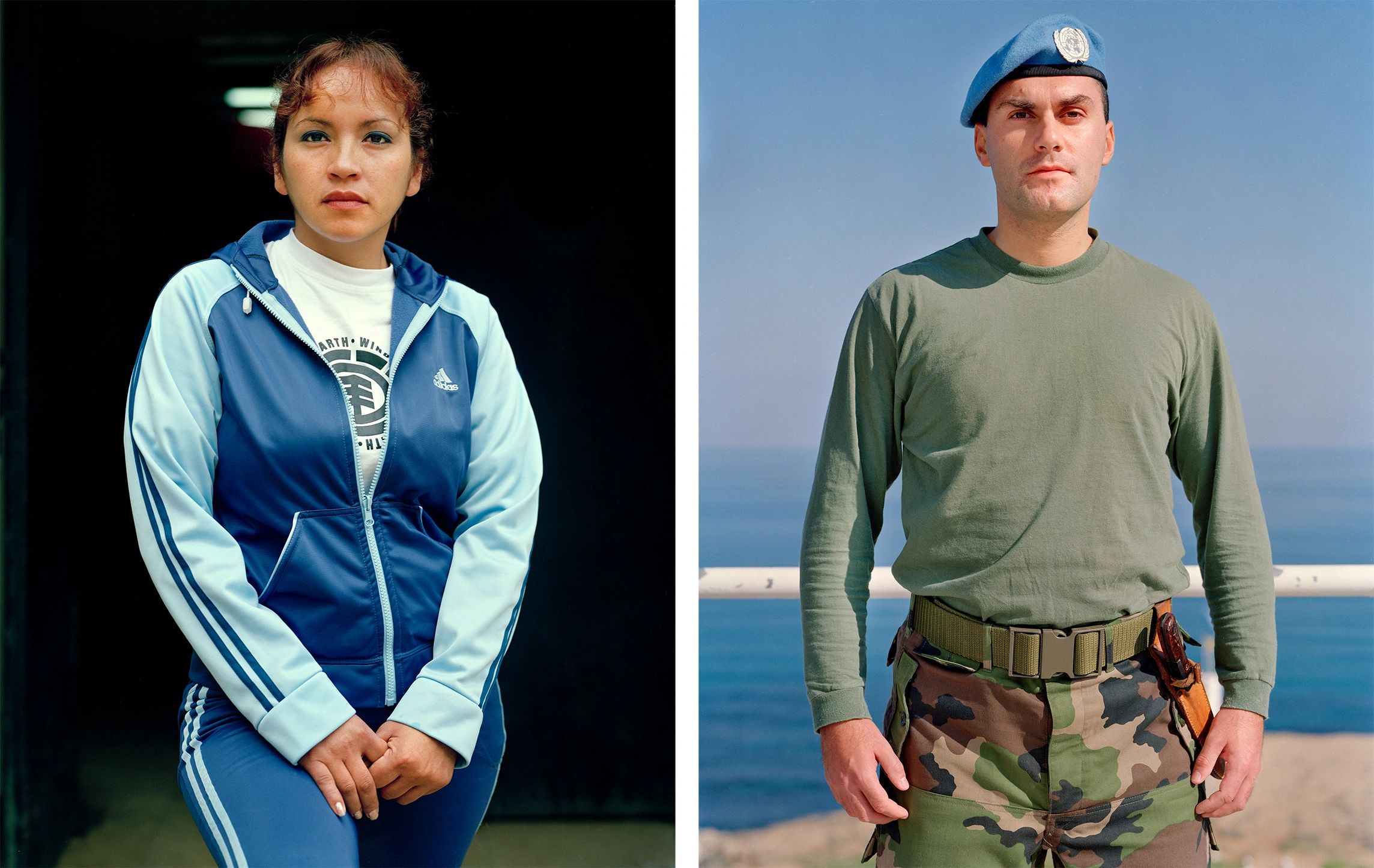 Portraits of UN Peacekeepers in Cyprus and inmates of a women's prison in Lima, Peru.