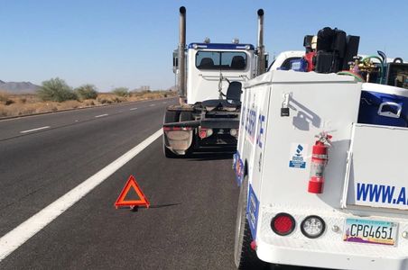 Mobile roadside semi-truck repair services.