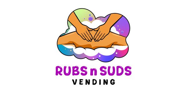 Colorful logo showing hands giving a back massage with soap suds.