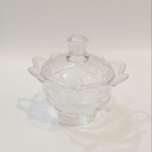 Cut Glass Vessel With Lid