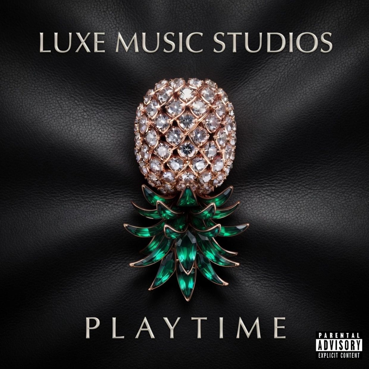 Elegant album cover with jeweled pineapple and Luxe Music Studios text.
