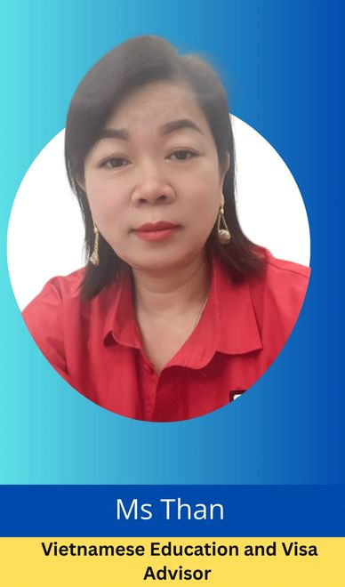Portrait of Ms Than, Vietnamese Education and Visa Advisor.