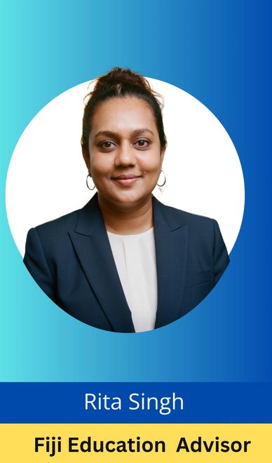 Professional portrait of Rita Singh, Fiji Education Advisor.