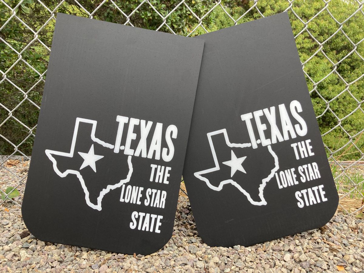 Texas State Vintage Mud Flaps (1 Pair) 12" Wide x 18" Long x 3/8" Thick