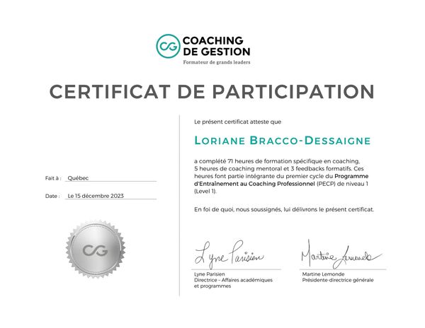 Certificat en coaching de gestion