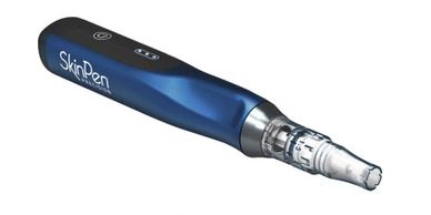 A blue SkinPen microneedling device for skin treatments.