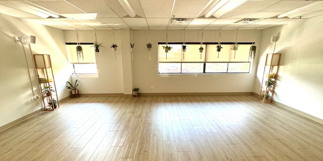 Plants in non-heated yoga studio in Littleton, Colorado.