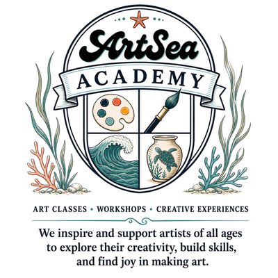 Logo for ArtSea Academy promoting art classes and workshops.