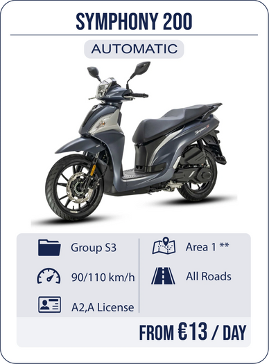 Scooter hire Stalis Crete, scooter mieten, no license, best local prices 125 200cc new models