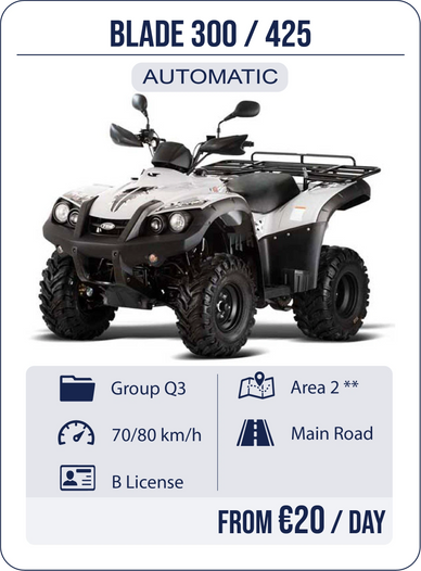 Quad ATV rental in Stalis Crete, quad mieten, location quad, hotel delivery, full insurance no risk