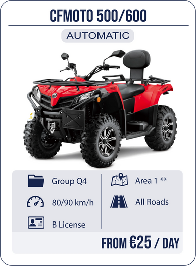 Rent quad ATV Stalis Crete, ATV mieten günstig, location quad, no deposit, full cover insurance