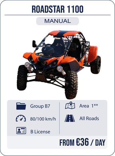 Big buggy 1300 rental hire store in stalis hersonissos malia free hotel delivery and dropp off