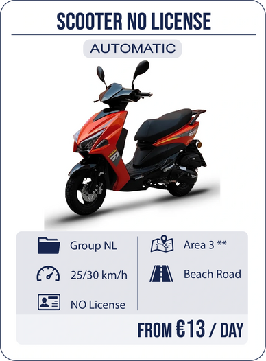 Scooter rental Stalis Crete, scooter mieten, location scooter, no license, hotel delivery, insurance