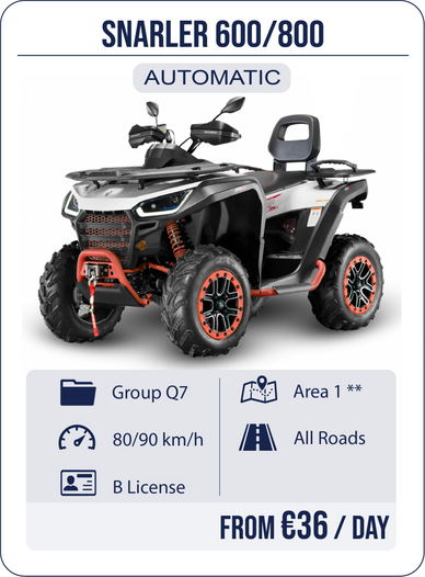 ATV quad rental Stalis, quad huren Crete, location quad, airport delivery, full insurance