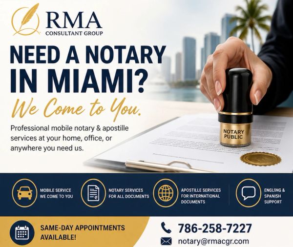 RMA CONSULTANT GROUP MOBILE NOTARY SERVICE