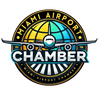 Logo of Miami Airport Chamber of Commerce with a plane and palm trees.