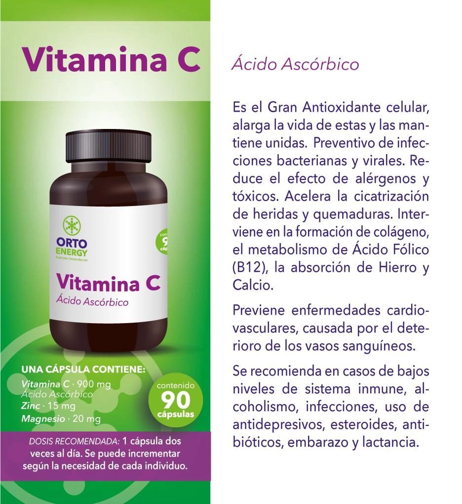 Vitamina C (acido ascórbico) 90 caps.