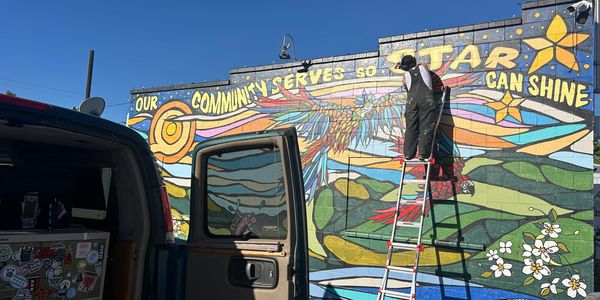 Inspired by Artists to do more and give more! Thank you to muralist Odessa from Chalk & Cloud for th