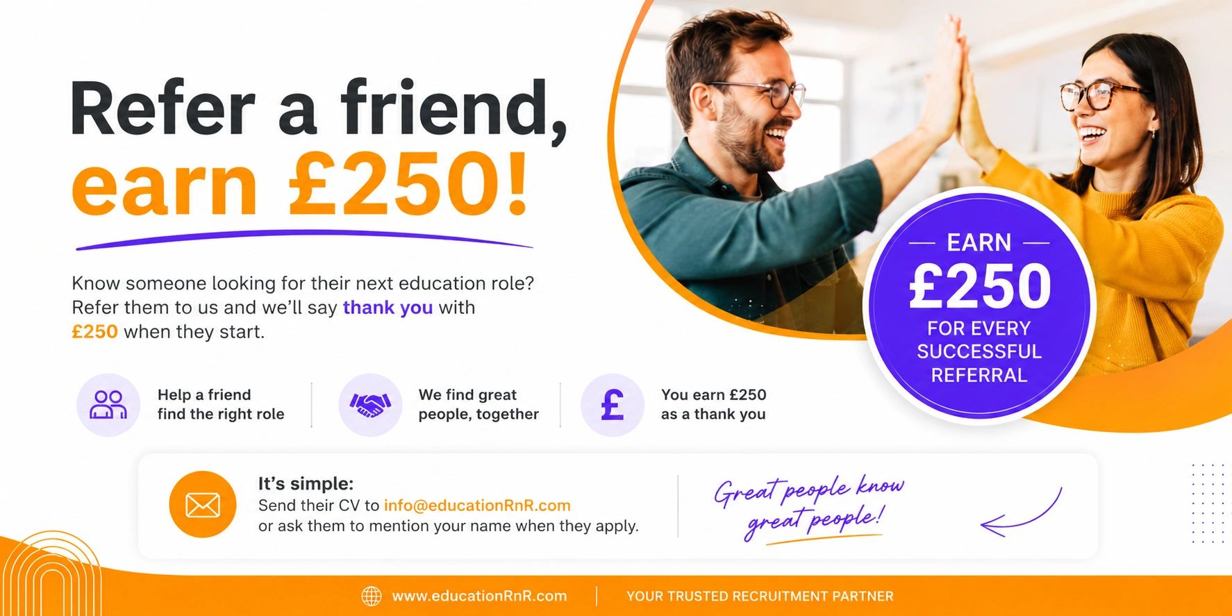 educationRnR GCA approved supplier APSCo Compliance+ accredited refer a friend UK