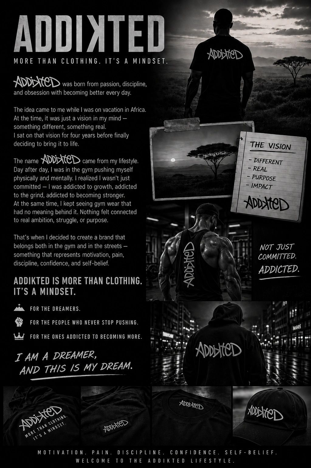 Addikted: a brand born from passion, discipline, and obsession with growth and strength.