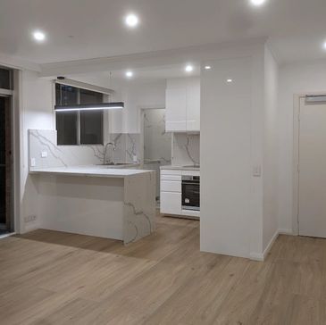 A modern open Plan kitchen solution for small unit.