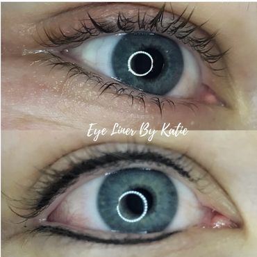 Photo of an eyeliner tattoo.