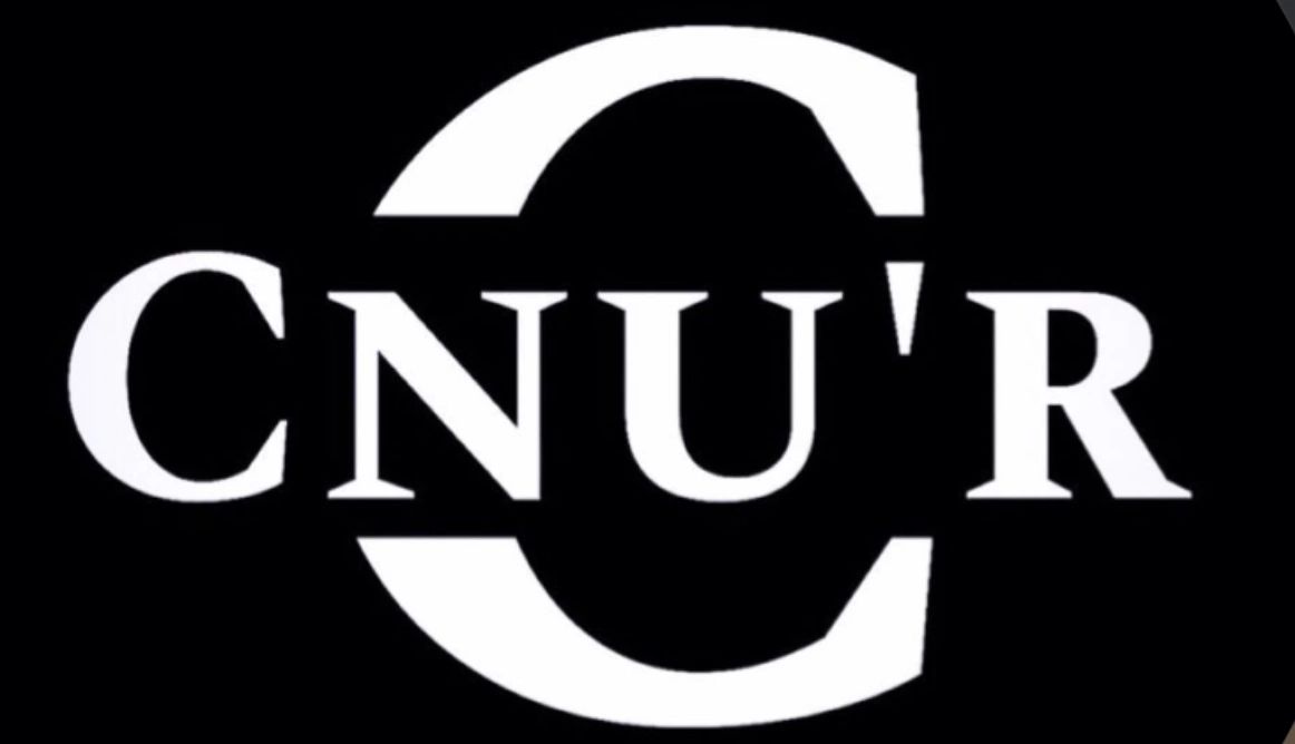 Stylized white letters 'CNU'R' on a black background with a large 'C' wrapping around them.